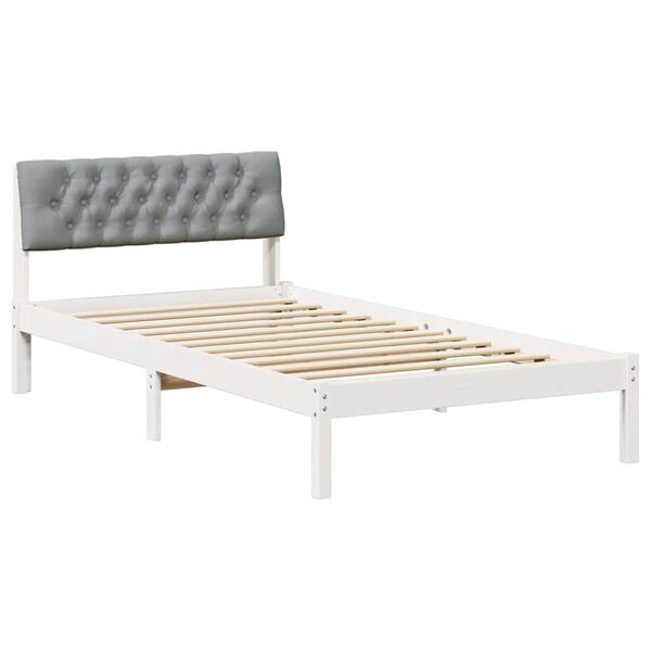 vidaXL Estructura de cama con cabecera y gris claro 100 x 200 cm