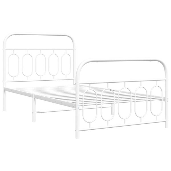 vidaXL Estructura cama sin colchón con estribo metal blanco 100x200 cm
