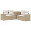 vidaXL Juego de Sof&aacute; 5 uds. Beige y blanco crema