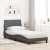 vidaXL Cama con colchón Hanko tela gris oscuro 80x200 cm