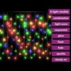 vidaXL Cortina luces car&aacute;mbano 10 m 400 LEDs de colores 8 funciones