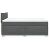 vidaXL Cama box spring con colchón tela gris oscuro 140x200 cm