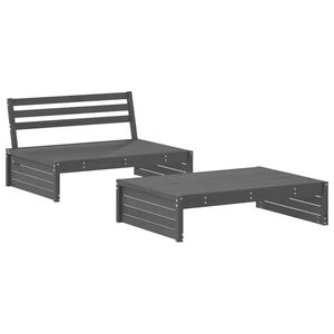 vidaXL Juego de muebles de jardín 2 piezas madera maciza de pino gris
