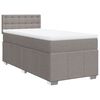 vidaXL Cama box spring con colch&oacute;n tela gris taupe 80x200 cm