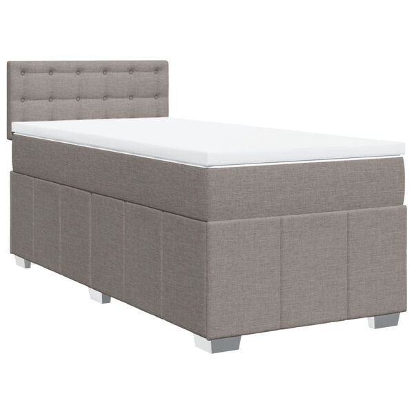 vidaXL Cama box spring con colch&oacute;n tela gris taupe 80x200 cm