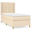 vidaXL Cama box spring con colch&oacute;n tela color crema 90x190 cm