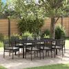 vidaXL Conjunto de Comedor de Jard&iacute;n 9 pcs Negro rat&aacute;n sint&eacute;tico
