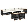 vidaXL Set de sof&aacute;s de jard&iacute;n 8 piezas y cojines rat&aacute;n sint&eacute;tico negro