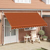 vidaXL Toldo manual retr&aacute;ctil naranja y marr&oacute;n 400 cm