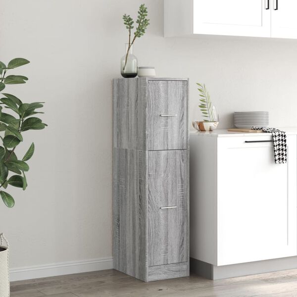 vidaXL Armario botiquín madera ingeniería gris Sonoma 30x41x118 cm