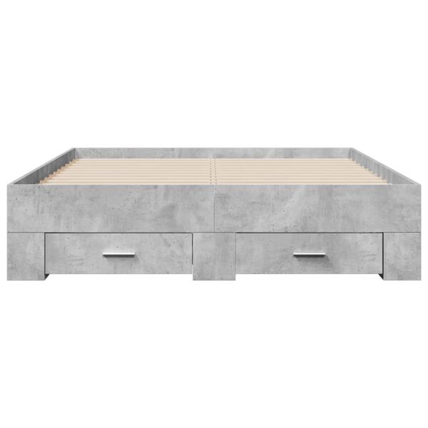 vidaXL Cama con cajones madera ingenier&iacute;a gris hormig&oacute;n 120x200 cm