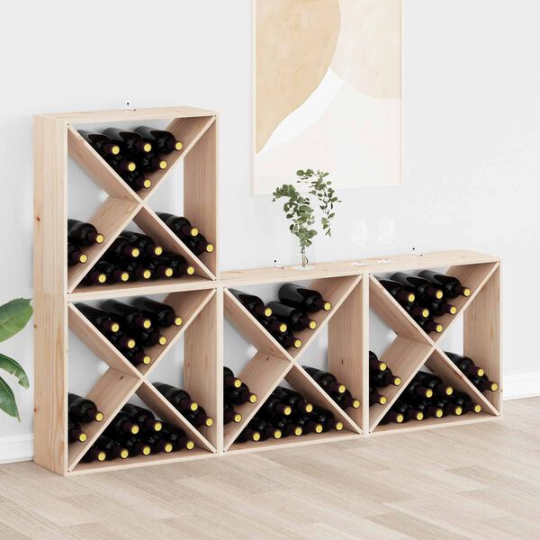 vidaXL Estante de Vino 4 pcs Natural 62 x 25 x 62 cm