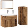 vidaXL Juego de muebles de ba&ntilde;o 4 pcs Marr&oacute;n Madera de ingenier&iacute;a