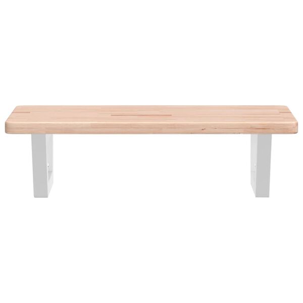 vidaXL Estante de lavabo de pared de acero y madera maciza de roble