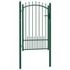 vidaXL Puerta de valla EMMEN con pinchos de acero, 104x117 cm, verde