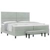 vidaXL Cama tipo Box Spring Gris Claro 200 x 200 cm Terciopelo
