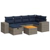 vidaXL Set de sof&aacute;s de jard&iacute;n 7 pzas con cojines rat&aacute;n sint&eacute;tico gris