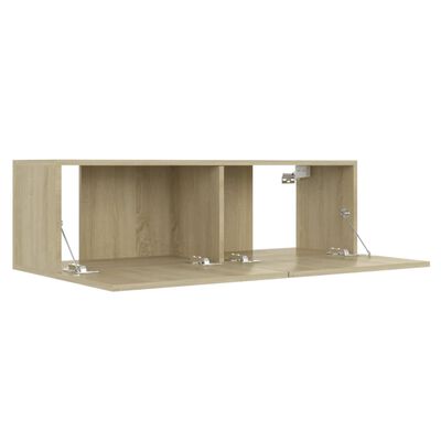 vidaXL Mueble para TV madera contrachapada color roble 100x30x30 cm