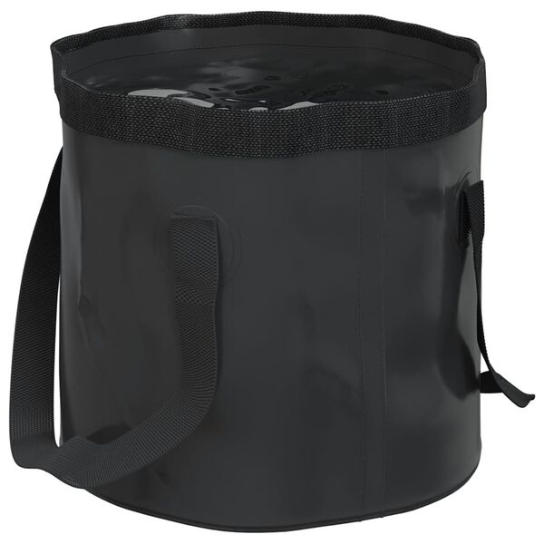 vidaXL Cubos plegables 2 unidades PVC negro 20 L