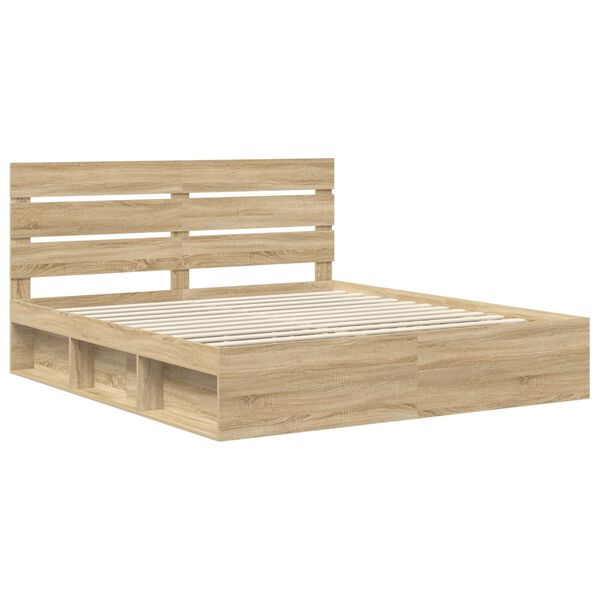 vidaXL Estructura de cama Sonoma 180 x 200 cm Madera de pino macizo