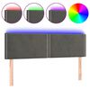 vidaXL Cabecero con LED de terciopelo gris oscuro 144x5x78/88 cm