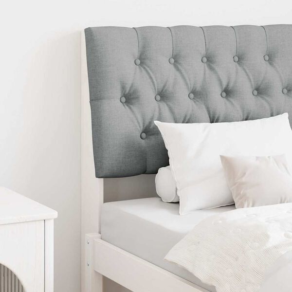 vidaXL Cabecero tapizado Gris Claro 75 cm Madera de pino macizo