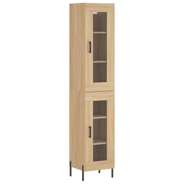 vidaXL Aparador de madera contrachapada roble Sonoma 34,5x34x180 cm