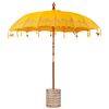 vidaXL Paraguas balin&eacute;s con base Amarillo 215 x 215 x 260 cm Algod&oacute;n