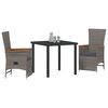 vidaXL Conjunto de Comedor de Jardín con cojín 5 pcs Gris Poliratán