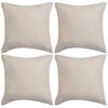vidaXL Fundas de coj&iacute;n 4 uds 40x40cm poli&eacute;ster gamuza beige