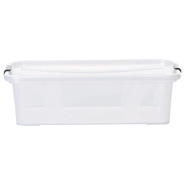 vidaXL Cajas de almacenamiento con tapa 5 unidades transparente 7 L