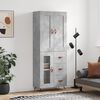 vidaXL Aparador alto madera contrachapada gris hormig&oacute;n 69,5x34x180 cm
