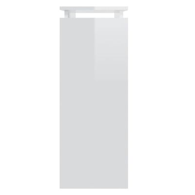 vidaXL Mesa consola madera contrachapada blanco brillante 80x30x80 cm