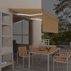 vidaXL Toldo autom&aacute;tico persiana LED sensor amarillo blanco 3x2,5 m