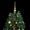 vidaXL Árbol de Navidad artificial con bisagras 300 LED y bolas 210 cm