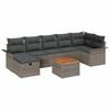 vidaXL Conjunto de sof&aacute;s de jard&iacute;n 8 uds. Gris rat&aacute;n sint&eacute;tico
