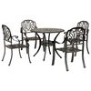 vidaXL Juego de comedor de jard&iacute;n 5 piezas aluminio fundido bronce