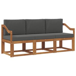 vidaXL Conjunto de sof&aacute;s de exterior 3 pcs Natural y Antracita