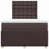 vidaXL Cama box spring con colch&oacute;n tela marr&oacute;n oscuro 120x190 cm
