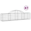 vidaXL Cestas de gaviones 7 uds forma de arco hierro 200x30x40/60 cm
