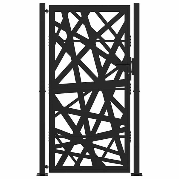vidaXL Puerta de jard&iacute;n negra 100x175 cm acero dise&ntilde;o ligero