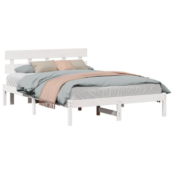 vidaXL Estructura de cama Blanco 150 x 200 cm Madera maciza de Pino