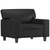 vidaXL Sill&oacute;n cuero sint&eacute;tico negro 60 cm