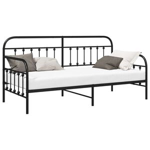 vidaXL Estructura de cama de d&iacute;a Negro 90 x 200 cm