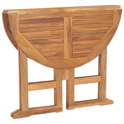 vidaXL Mesa de comedor plegable para jardín madera de teca Ø90x75 cm