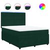 vidaXL Cama box spring con colch&oacute;n terciopelo verde oscuro 140x200 cm