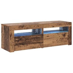 vidaXL Mueble TV luces LED madera ingenier&iacute;a envejecida 120x35x40 cm