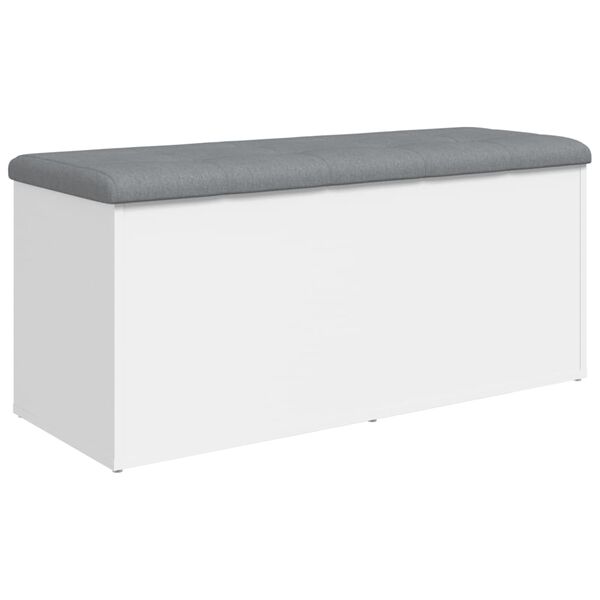vidaXL Banco de almacenaje blanco 102x42x45 cm madera de ingenier&iacute;a