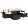 vidaXL Set sof&aacute;s jard&iacute;n y cojines 6 pzas rat&aacute;n sint&eacute;tico acacia negro