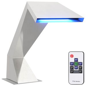 vidaXL Cascada para piscina con LEDs RGB Acero inoxidable Plateado